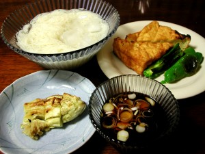 夕食は冷やしソーメン