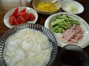 もう夏みたくて昼食はひやそーめん
